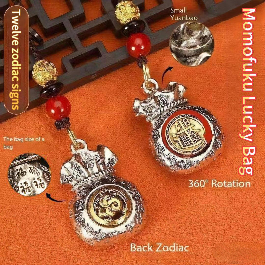 Master-Recommended‌ Twelve Zodiac "Daily Gold Filling" Money Sack Pendant – Handcrafted Traditional Artisan Treasure!
