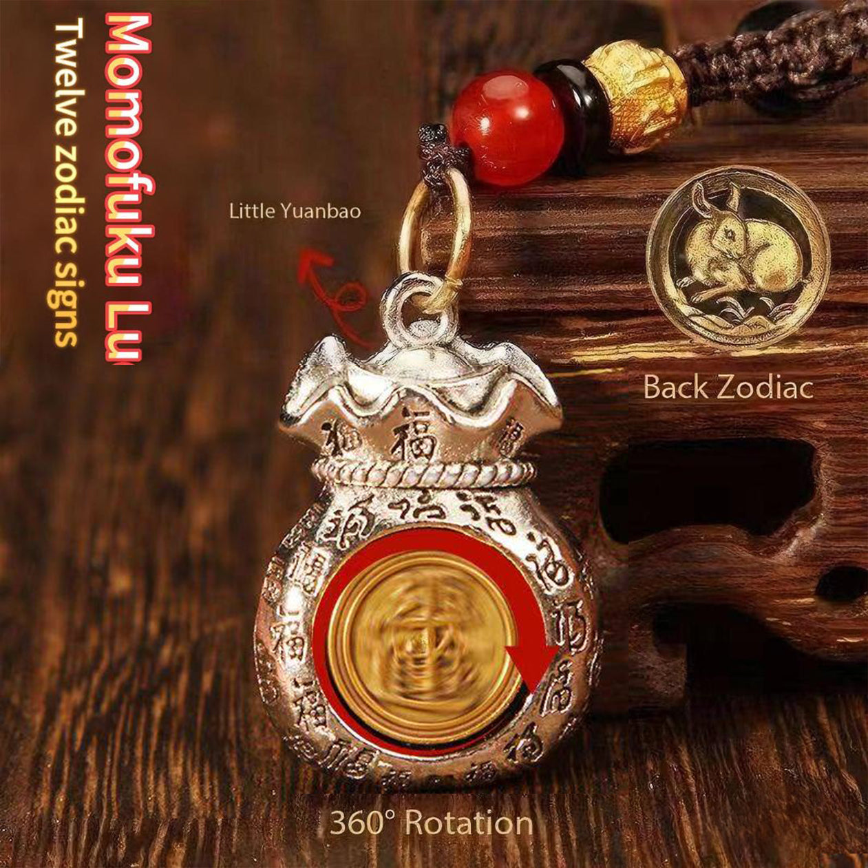 Master-Recommended‌ Twelve Zodiac "Daily Gold Filling" Money Sack Pendant – Handcrafted Traditional Artisan Treasure!