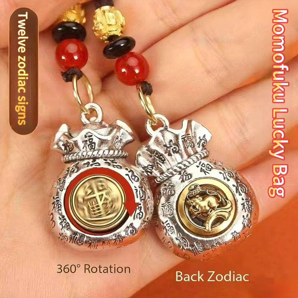 Master-Recommended‌ Twelve Zodiac "Daily Gold Filling" Money Sack Pendant – Handcrafted Traditional Artisan Treasure!