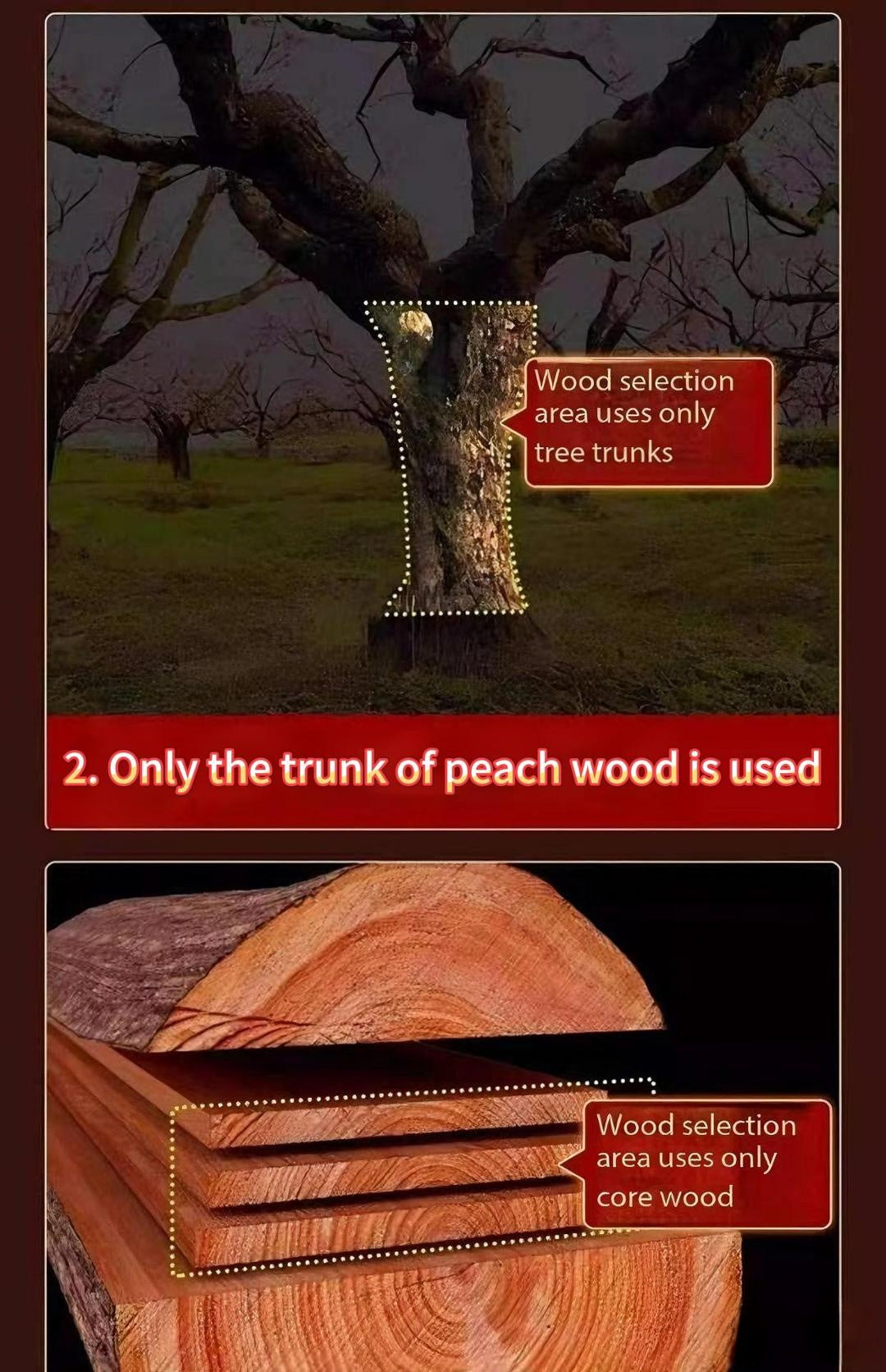 Taoshan Mountain & Sea Peach Wood Wall Hanging – Hand-Carved Feng Shui Talisman for Home Protection