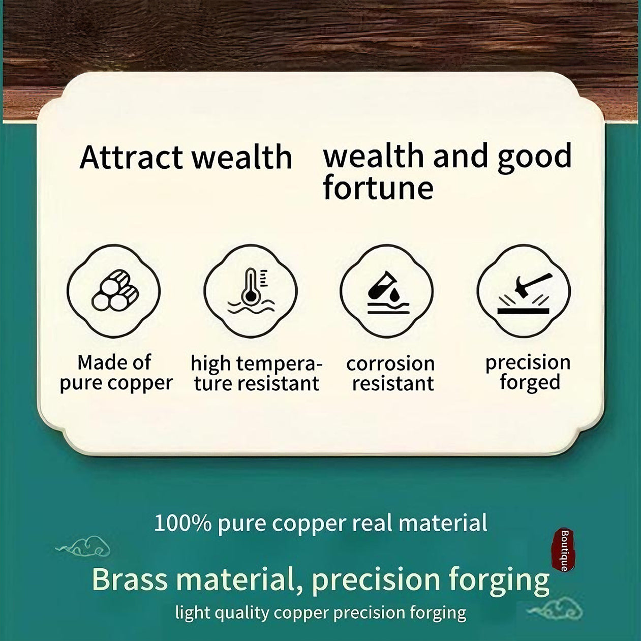 Test link, do not bid [Pure Brass] Premium Brass Rice Jar with Engraved "Hundred Blessings" - Creative Living Room Home Decor Showpiece