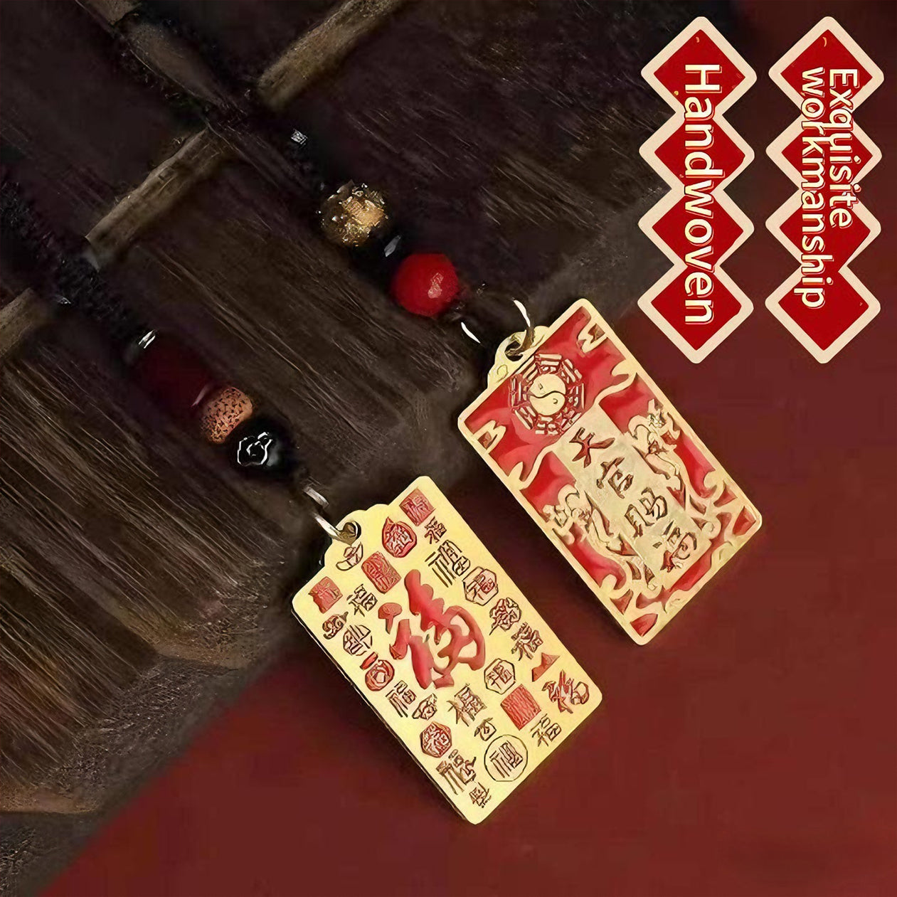 ‌Premium Brass "Heavenly Blessing" Keychain Pendant – Handcrafted Talisman for Good Fortune